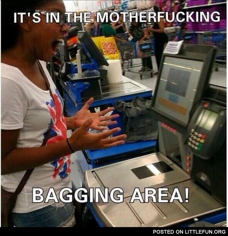 It's in the bagging area