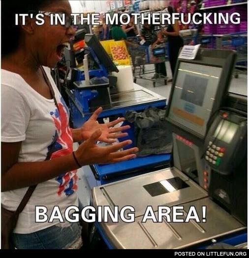 It's in the bagging area