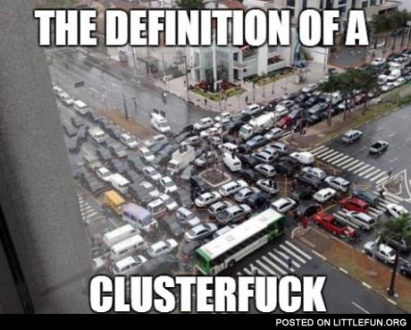 Russian traffic jam. The definition of a clusterf**k.