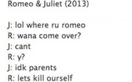 Romeo and Juliet nowadays