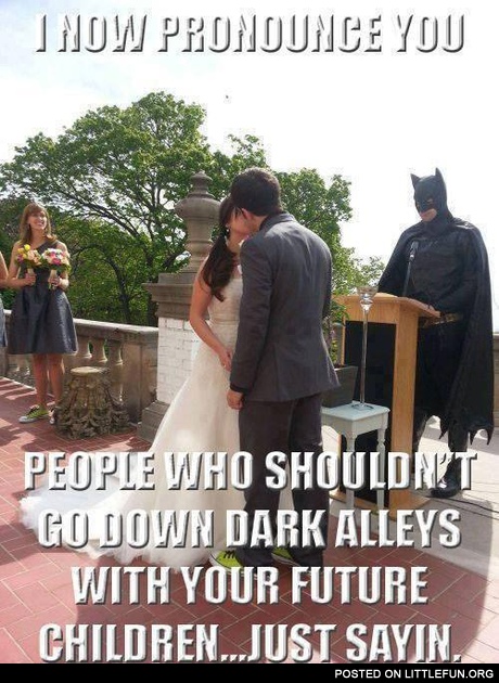 Batman at wedding