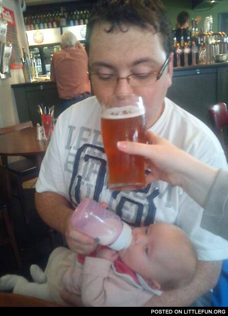 Feeding time with daddy