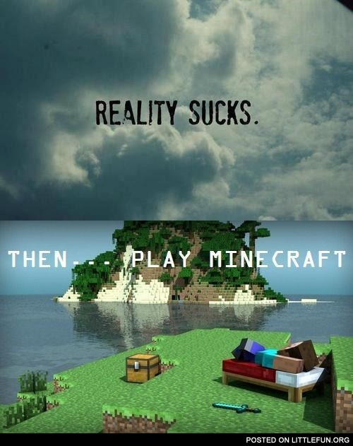 Reality sucks? Then play Minecraft.