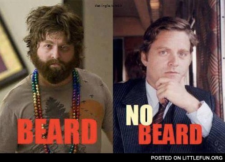 Zach Galifianakis. Beard vs. no beard.