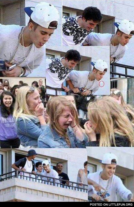 Justin Bieber spitting on his fans