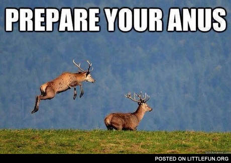 Prepare your anus, deer