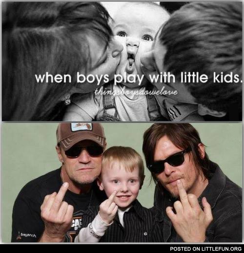 When boys play with little kids