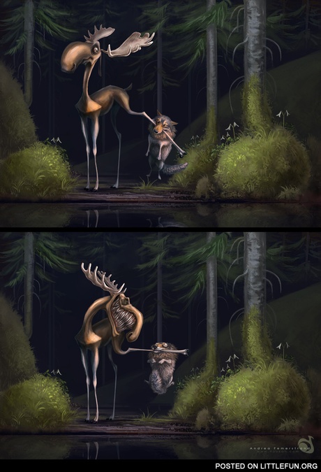 In the woods. You came to the wrong neighborhood motherf**ker.