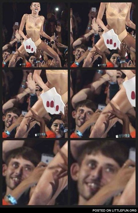 Miley Cyrus at VMA. That guy's face.