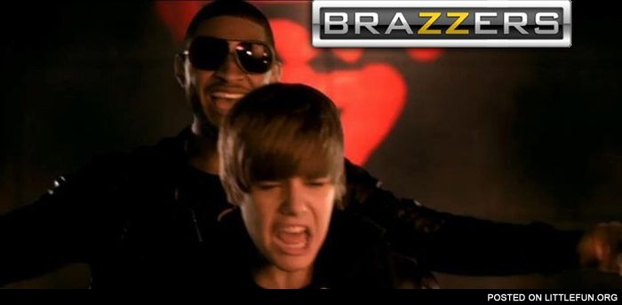 Justin Bieber and Usher, censored
