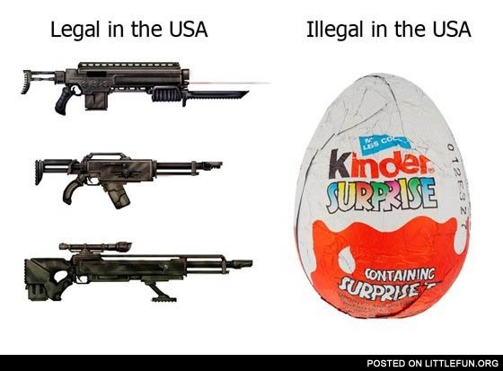 Kinder surprise and guns in USA