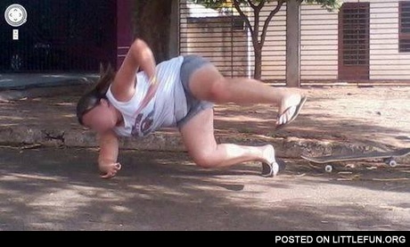 Fatty skater fail, taken by Google Street View