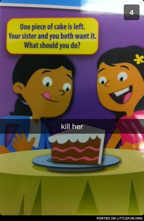 One piece of cake is left