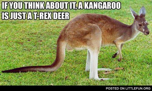 A kangaroo is just a t-rex deer