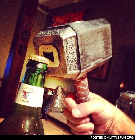 Thor's hammer bottle opener