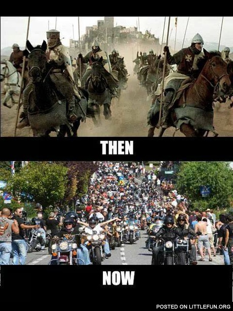 Riders then and now