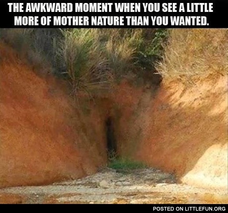 The awkward moment when you see a little more of mother nature than you wanted