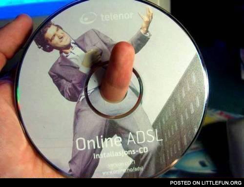 Just a cd with a finger
