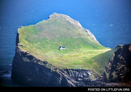 Lonely house in Vestmannaeyjar, Iceland
