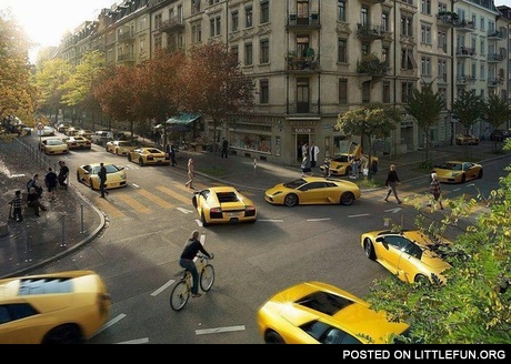 The city of rich people, sportcars everywhere
