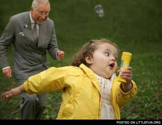 Prince Charles chasing girl