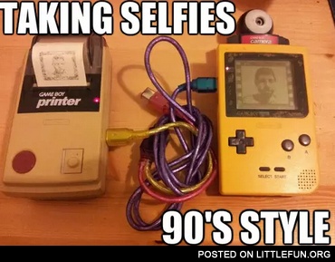 Taking selfies 90's style