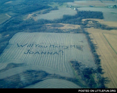 Will you marry me Joanna? Farm boy proposes like a boss.