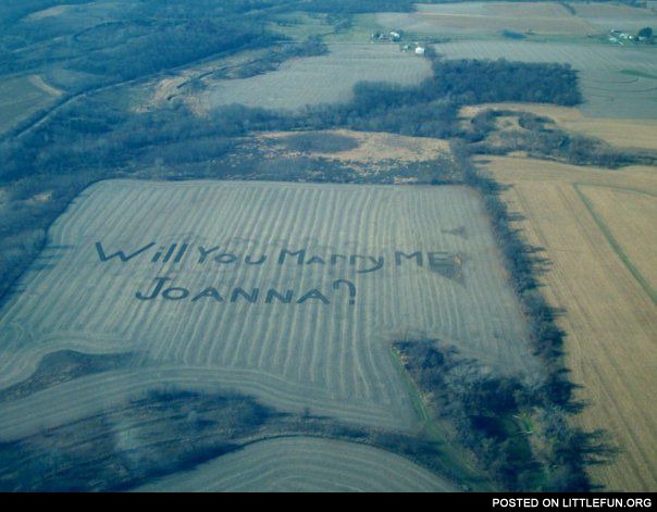 Will you marry me Joanna? Farm boy proposes like a boss.