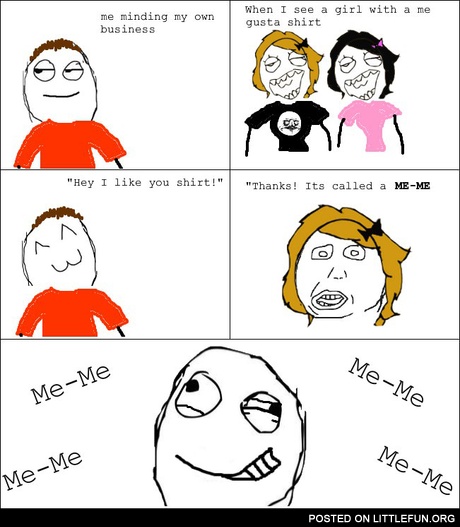 A girl in a me gusta shirt