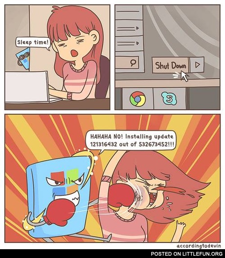 Sleep time? No! Installing updates.