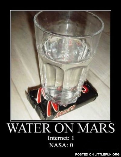 Water on Mars. Internet:1, Nasa: 0.