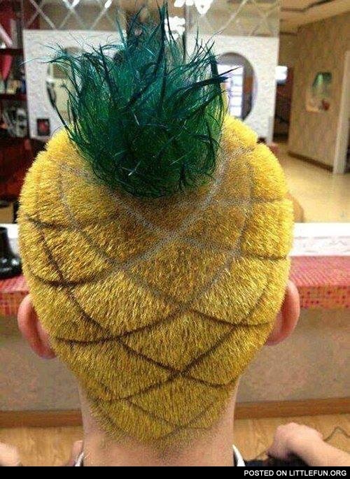 Pineapple hairstyle