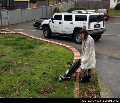 Just vacuuming my lawn