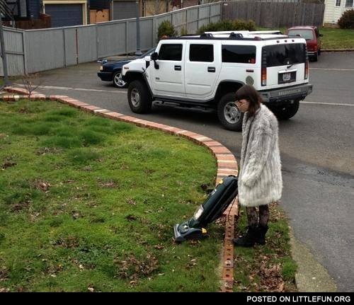 Just vacuuming my lawn