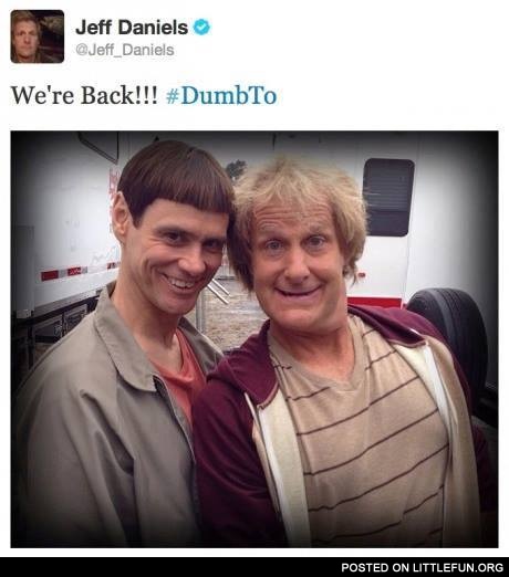 Вumb and dumber. We are back.