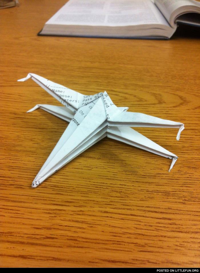 X-wing fighter origami