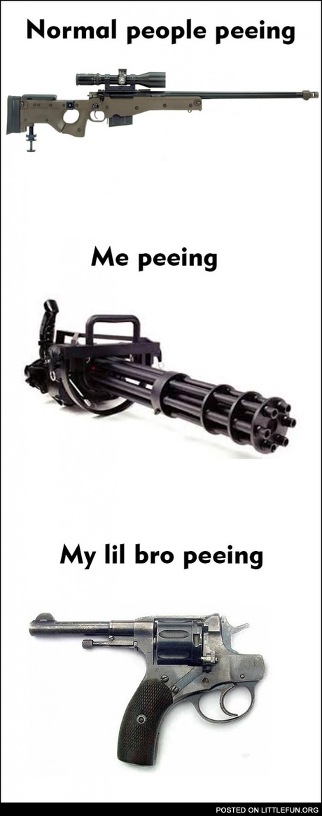 How my lil bro peeing