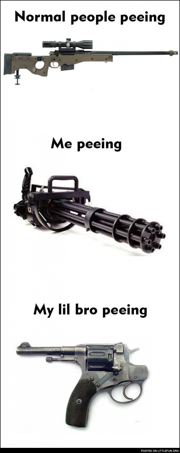 How my lil bro peeing
