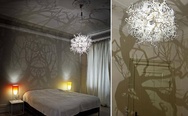 A chandelier that turns your bedroom into a forest scene