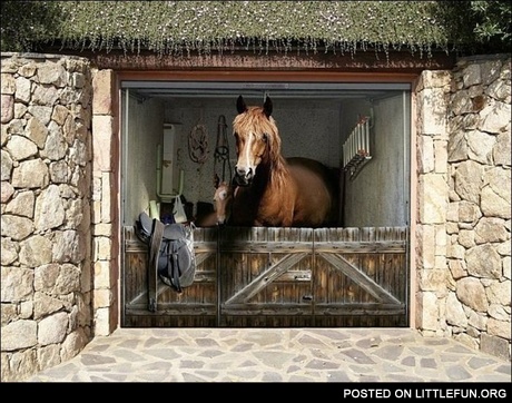 Horse garage door decal