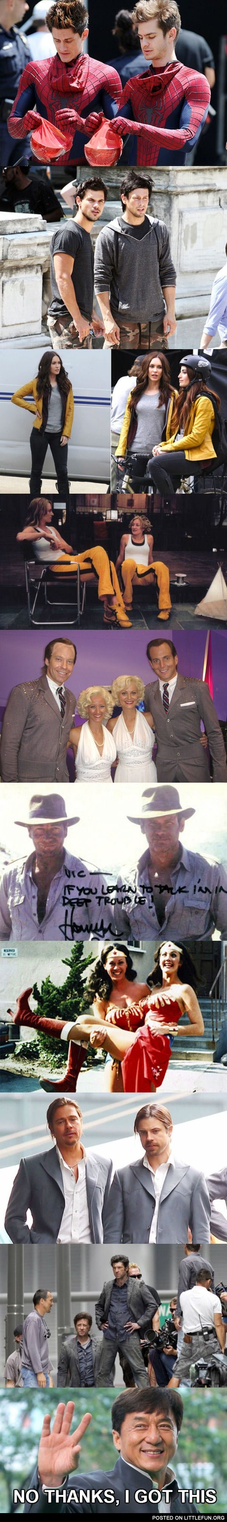 Celebs with their stunt doubles