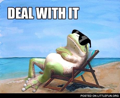 Frog on the beach. Deal with it.