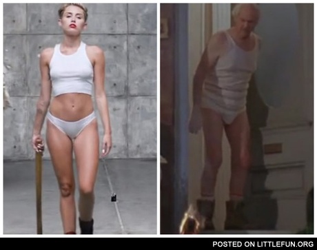 Miley Cyrus vs Old man wearing the same outfit