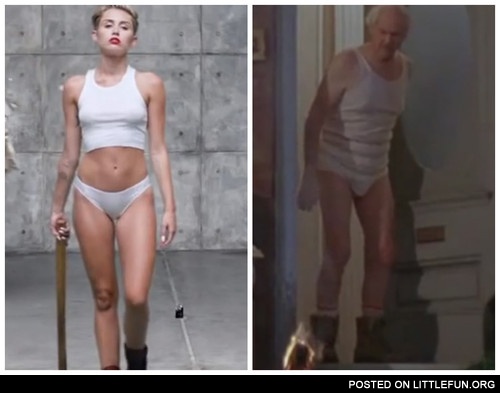 Miley Cyrus vs Old man wearing the same outfit