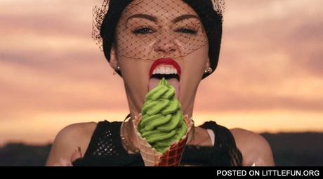 Miley Cyrus and ice cream