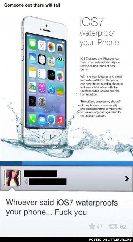iOS 7 waterproof your iPhone