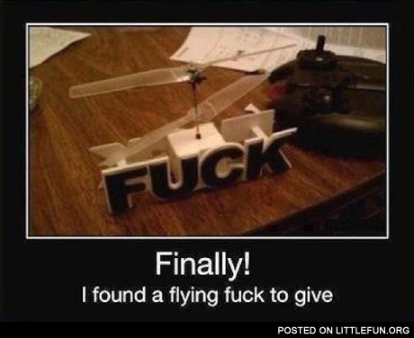 Finally! I found a flying f**k to give.