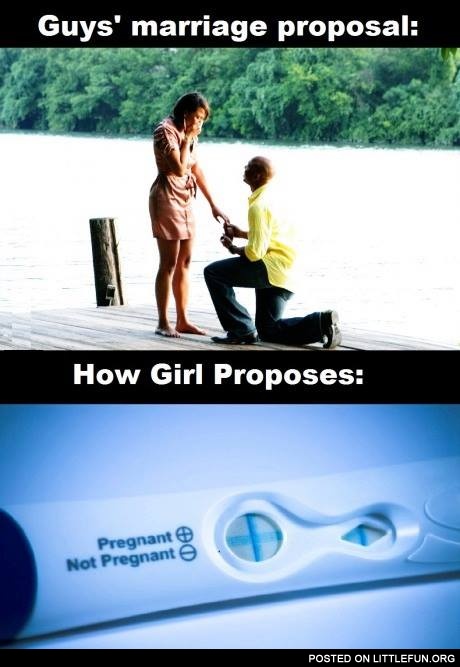 Guys' and girls' marriage proposal