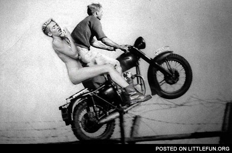 Miley Cyrus on the motorcycle