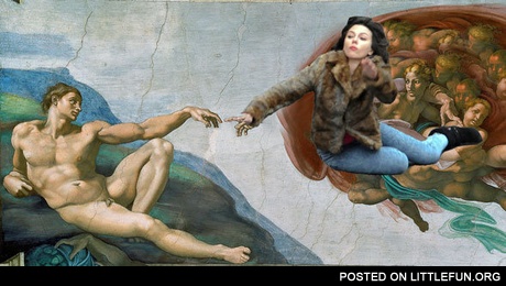 Sistine Chapel Creation of Adam with Scarlett Johansson